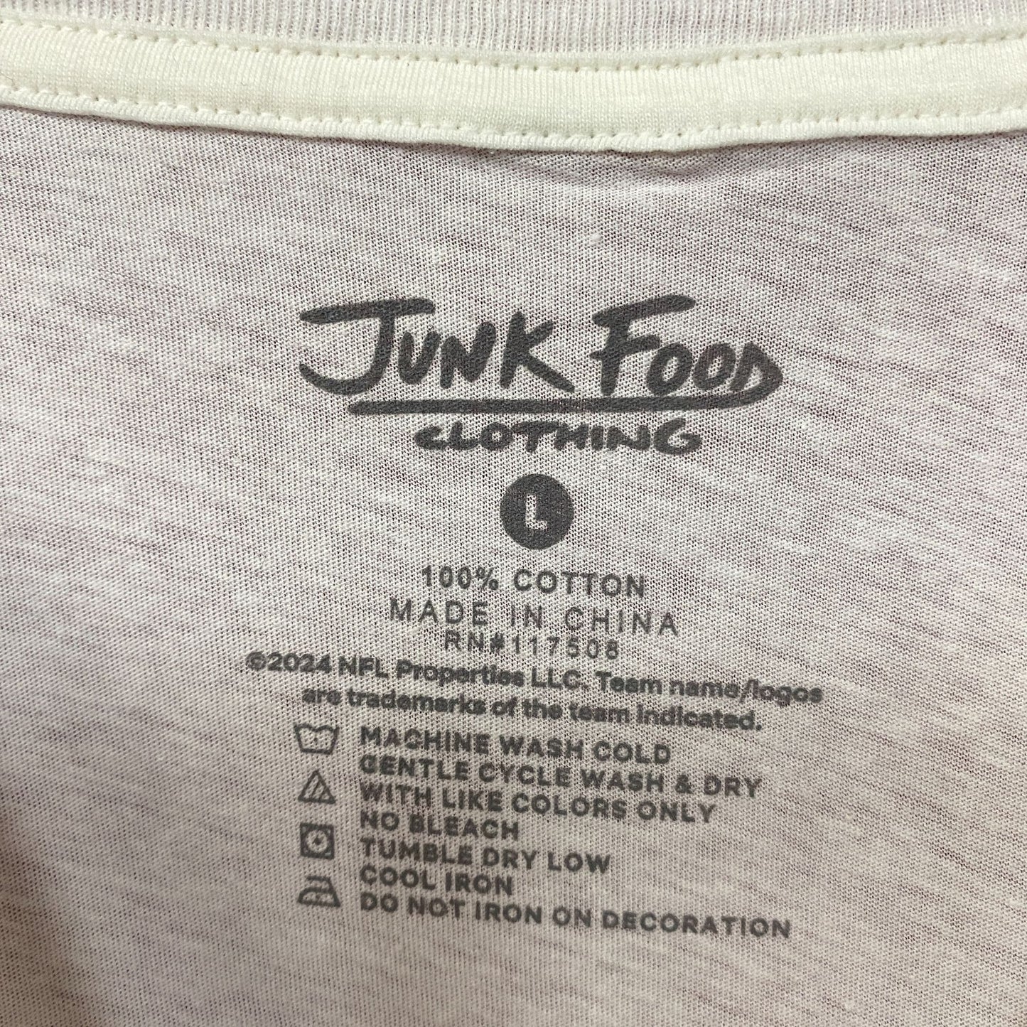 Junk Food Clothing New York Giants Touchdown Long Sleeve Crop Tee Large