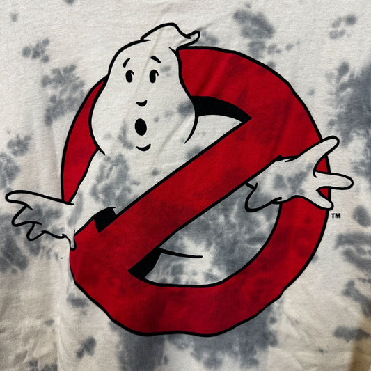 Ghostbusters Spell-Out Logo Oversized Long Sleeve Tie Dye L