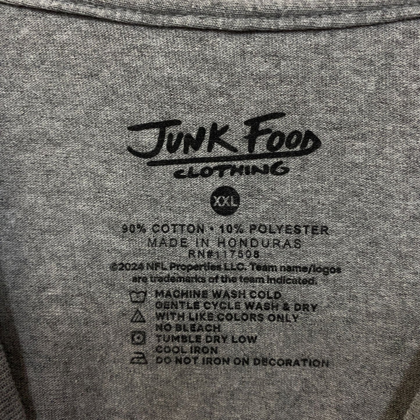 NFL Junk Food Philadelphia Eagles Gray Tshirt size 2XL