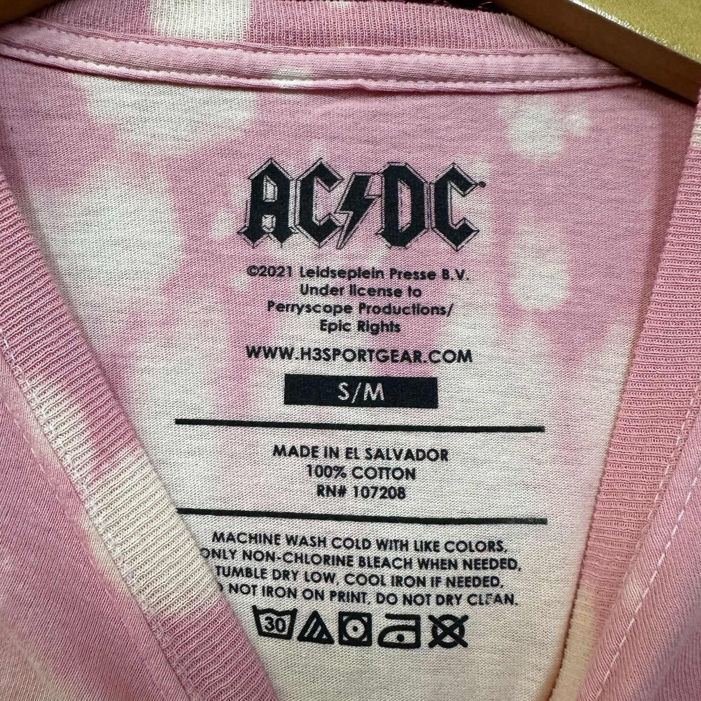 AC/DC Let There Be Rock Tour 1971 Long Sleeve Tshirt Tie Dye S/M