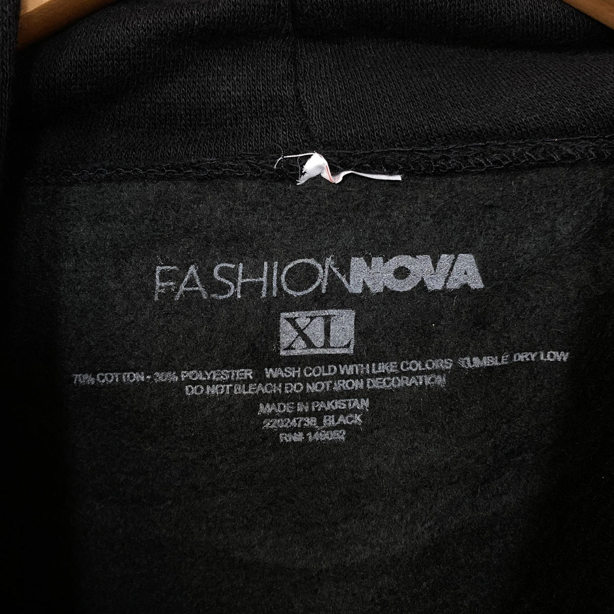 Rare One Of A Kind Fashion Nova Black Hoodie size XL