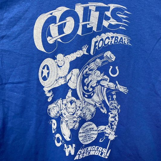 Junk Food X Marvel The Avengers Lineup Indianapolis Colts T-Shirt Large