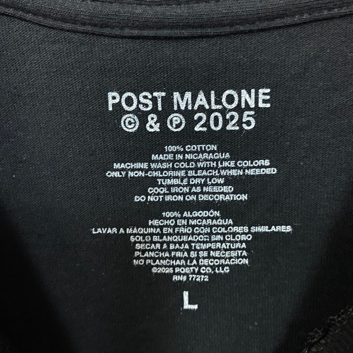Post Malone Cowboy F-1 Trillion Album Country T-Shirt Large