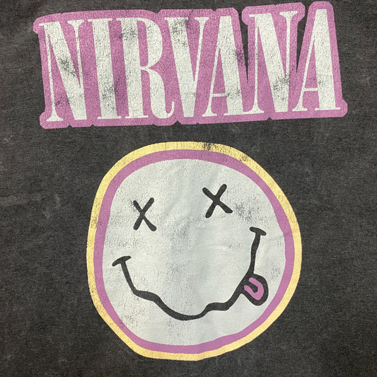 Nirvana Nevermind Tour Dead Smiley Grunge Band T-Shirt 3XL