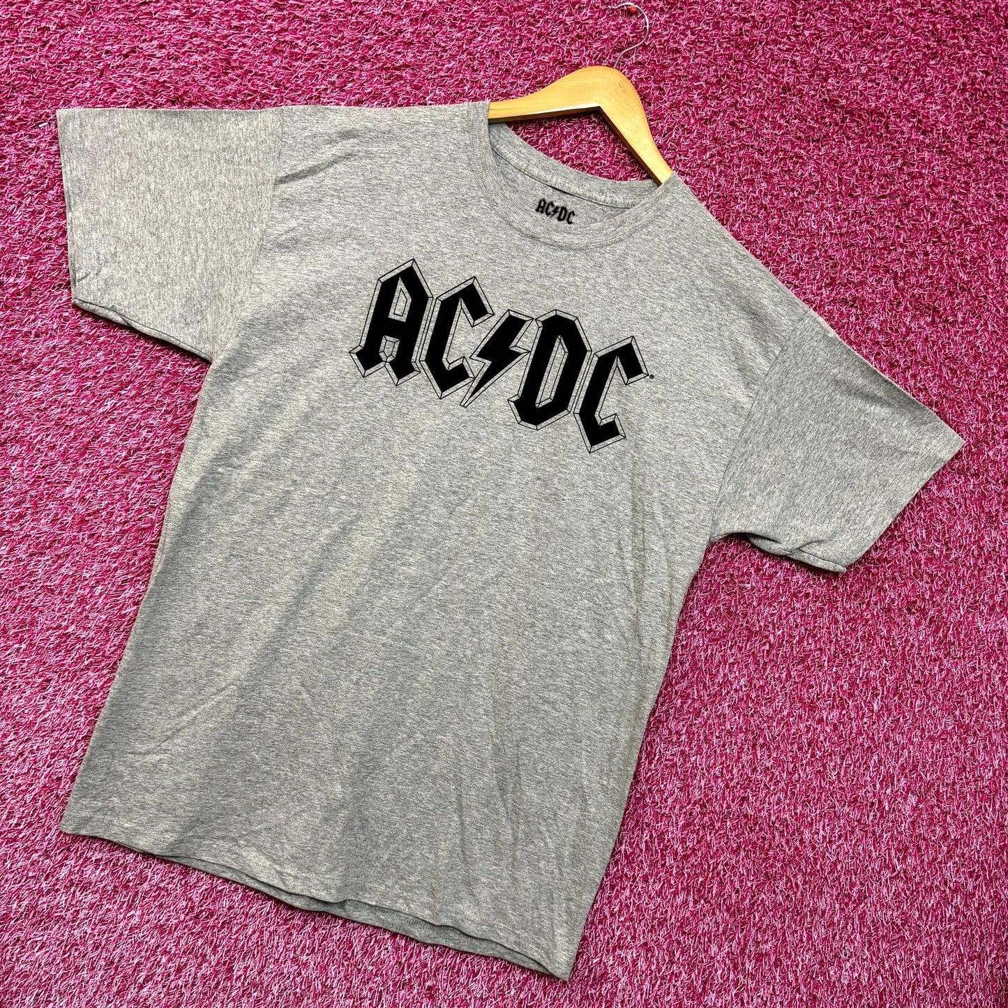 AC/DC Lighting Bolt Spell-Out Heavy Metal Tee L