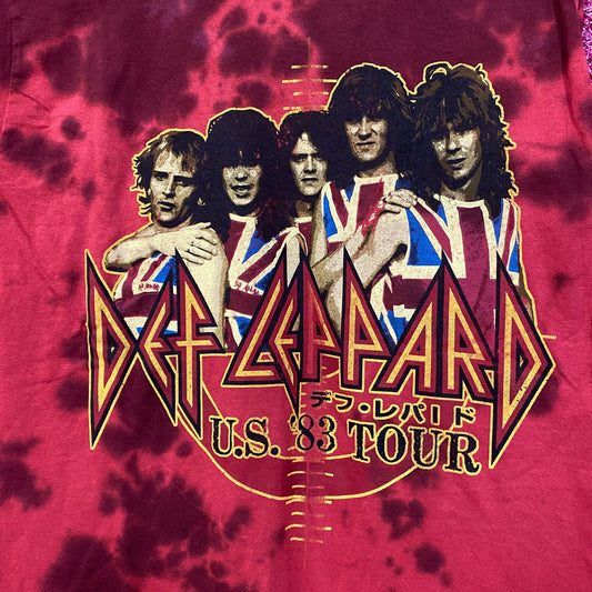 Def Leppard US 1983 Tour Tie Dye Long Sleeve Tshirt size Small