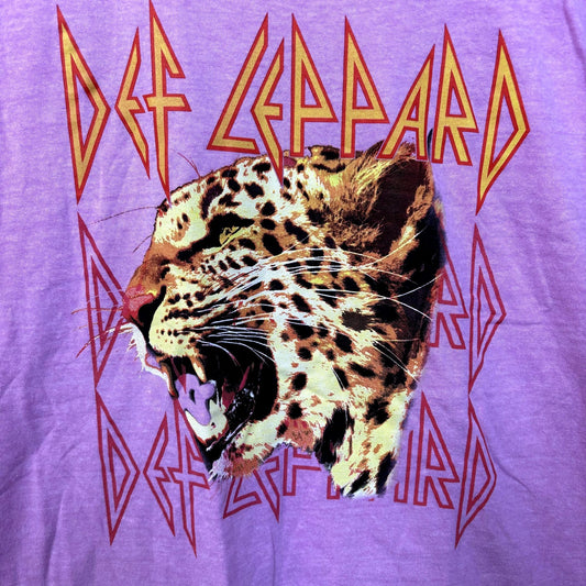 Def Leppard Animal Hysteria Leopard Heavy Metal Tee L