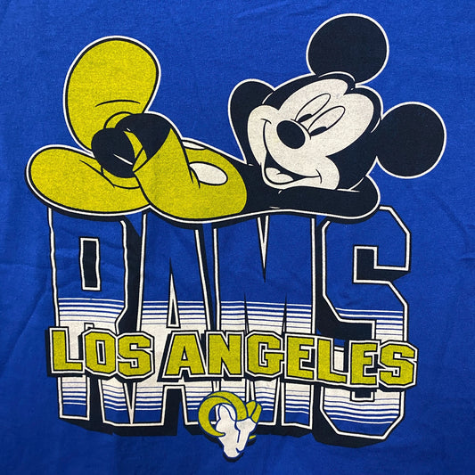 Junk Food x NFL DInsey Mickey Mouse Kick Back Los Angeles Rams T-Shirt XS
