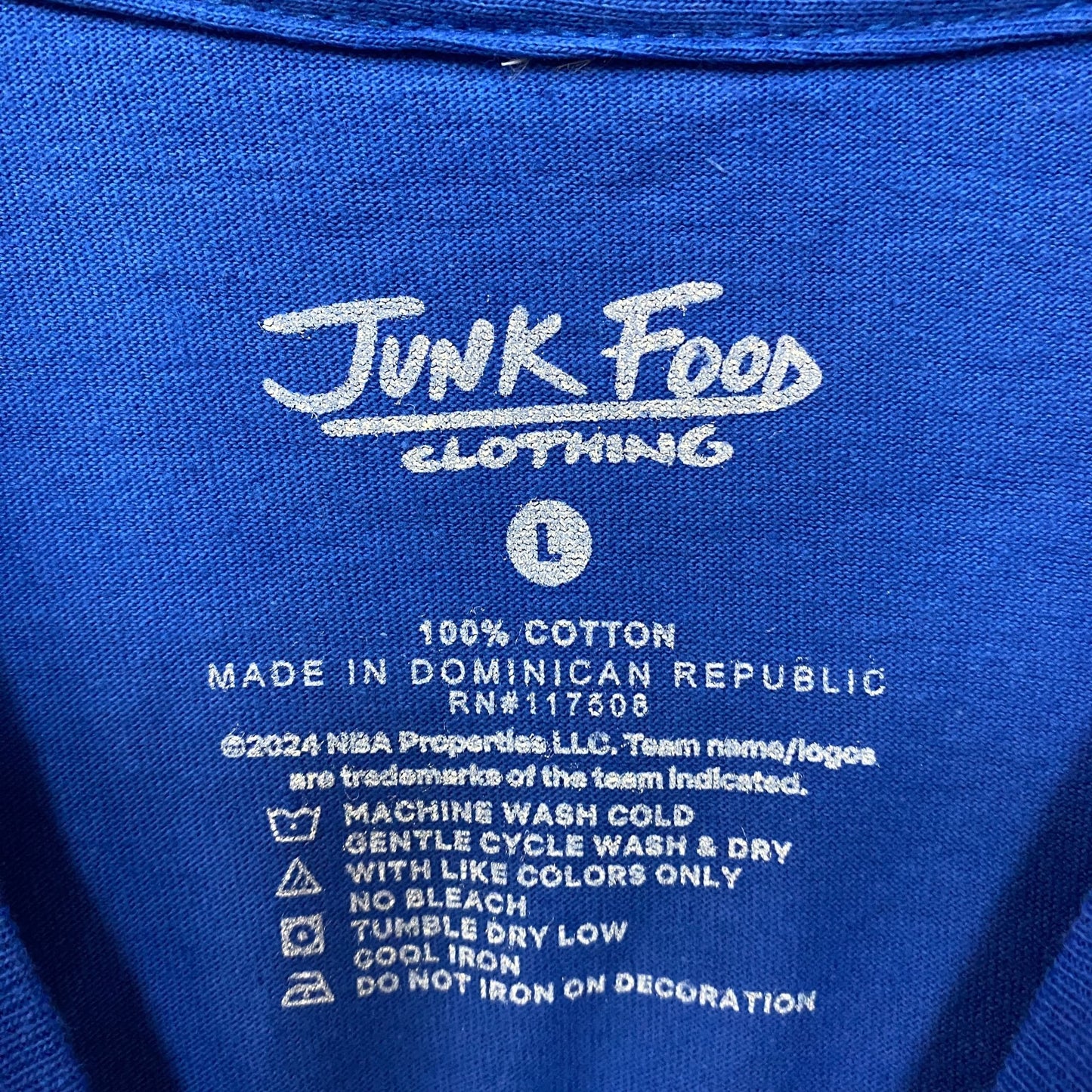 Junk Food Dallas Mavericks Break Through Basketball T-Shirt Large