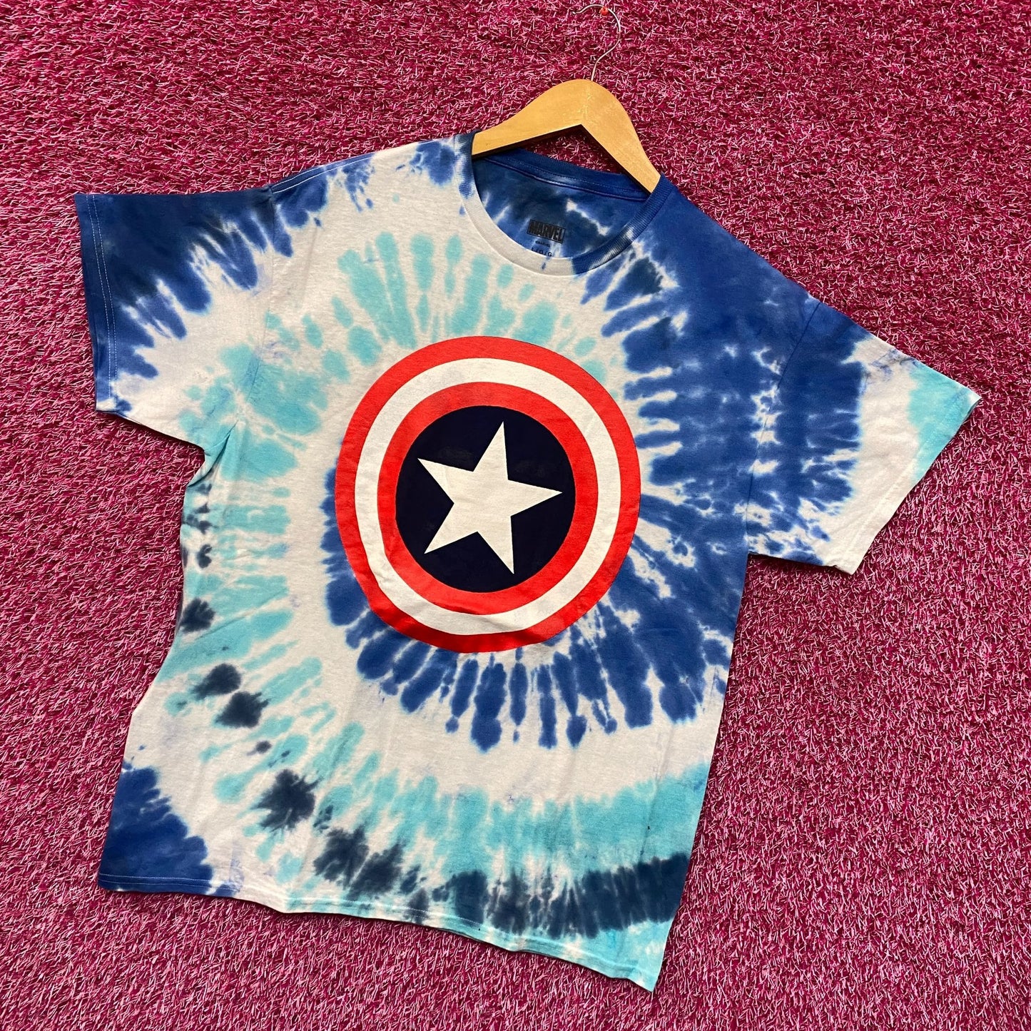 Captain American Shield Marvel Cinematic Universe Tie Dye L