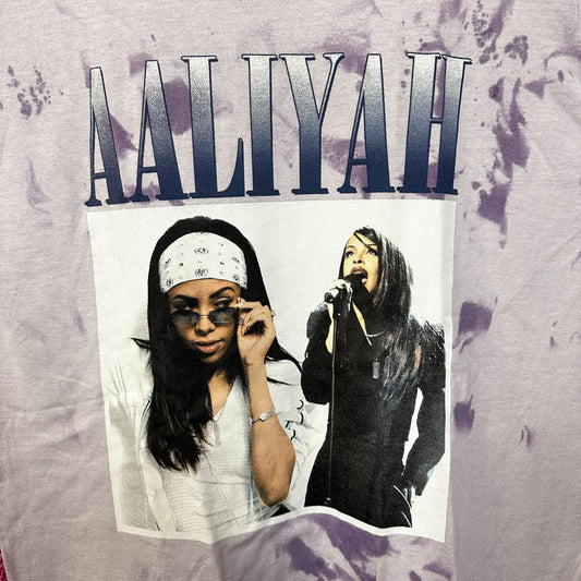 Aaliyah Queen of RNB Purple Tie Dye Tshirt size Large