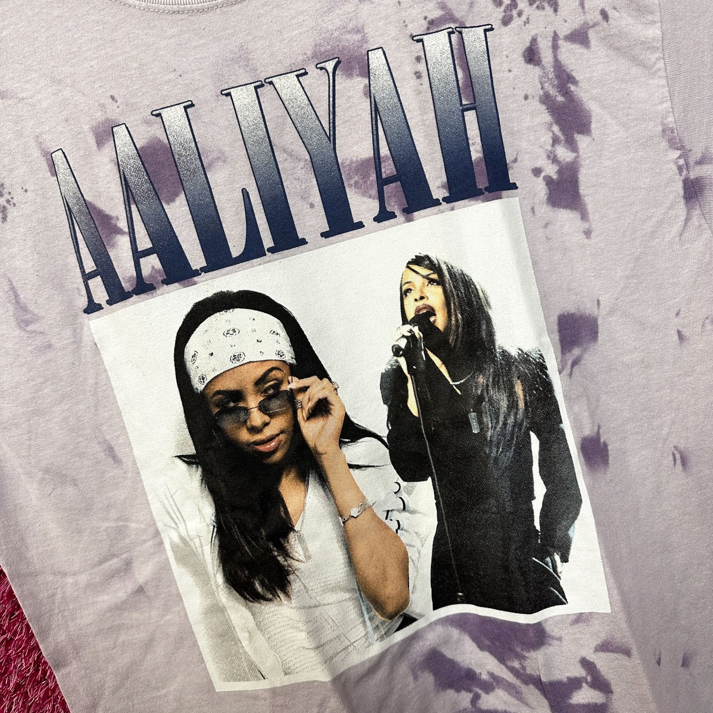 Aaliyah Queen of RNB Purple Tie Dye Tshirt size Large