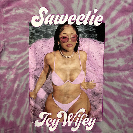 Saweetie Icy Wifey High Maintenance ICY GRL Rap Tie Dye L