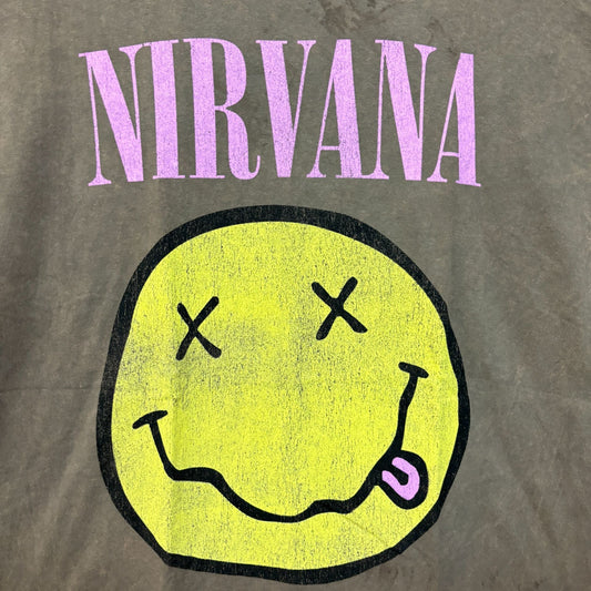 Nirvana Never Mind mineral wash Smiley Face Tshirt size large