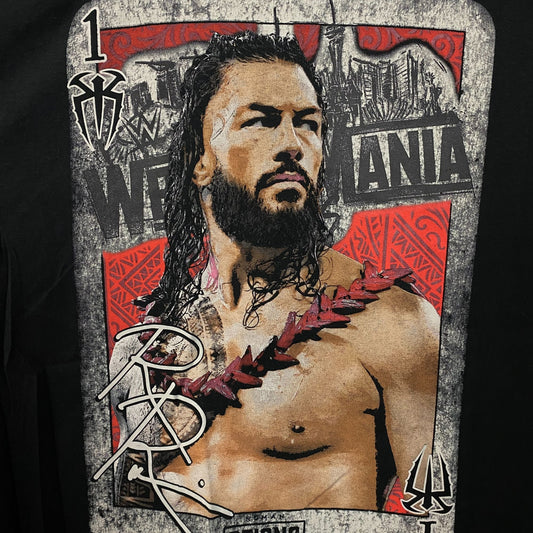 WWE Roman Reigns WrestleMania Vegas Card T-Shirt 3XL