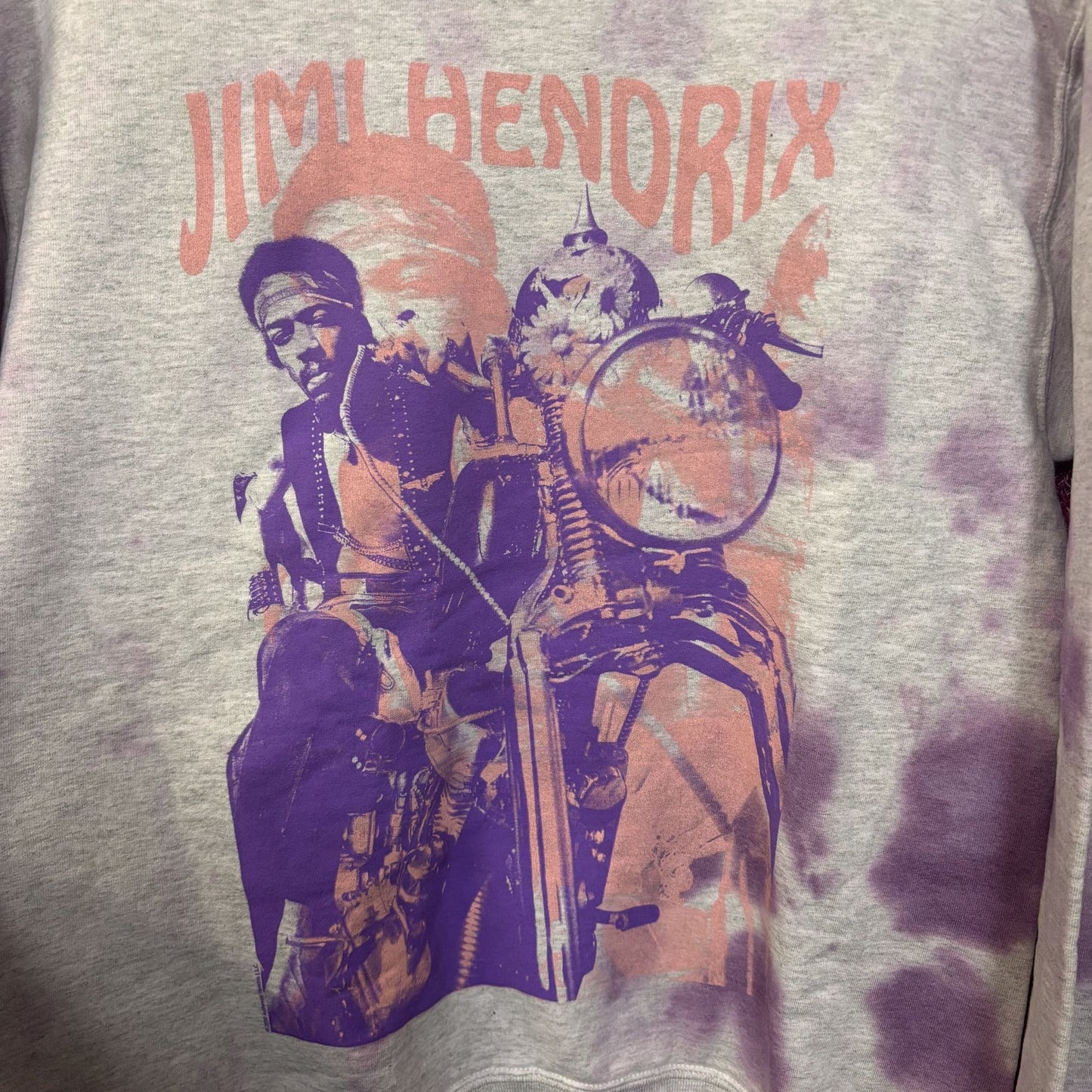 Jimi Hendrix Purple Tie Dye Crew Neck Graphic Band Sweatshirt Medium