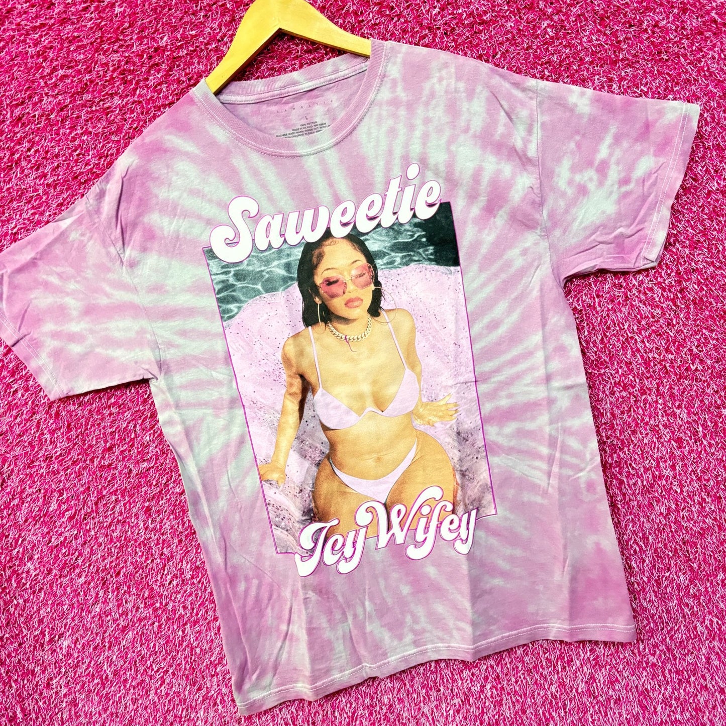 Saweetie Icy Wifey tiedye rap tee size Large