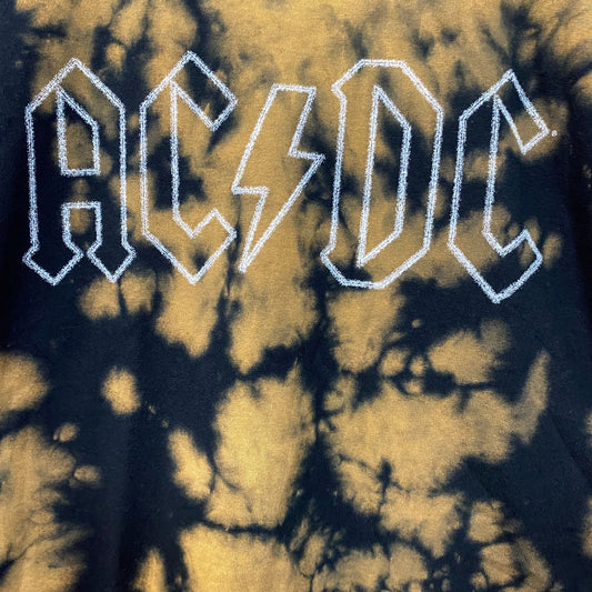AC/DC Tie Dye Rock Band Sleeveless Croptop Large