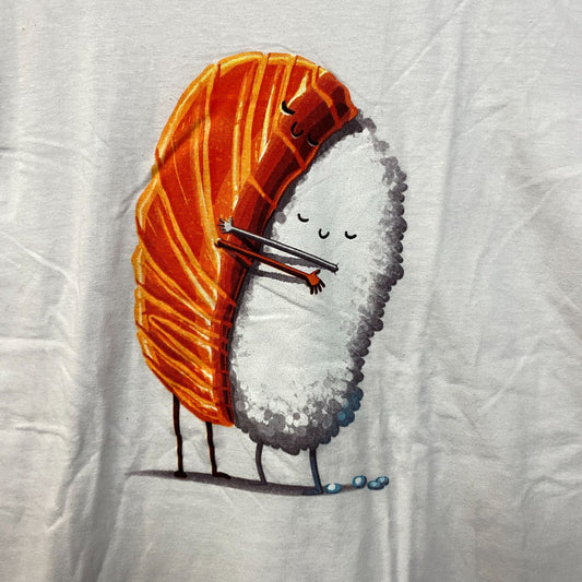 Hugging sushi white Tshirt size medium