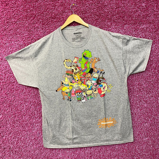 Nickelodeon 90's Cartoon Characters Mash Up T-Shirt 2XL