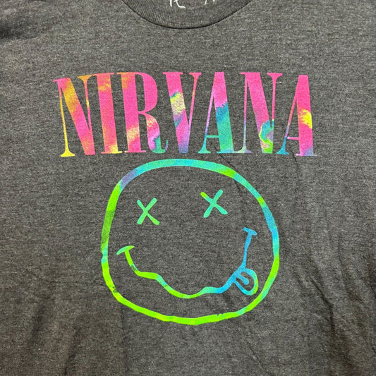 Nirvana Nevermind Dead Eyes Colorburst Smiley Grunge Tee XL