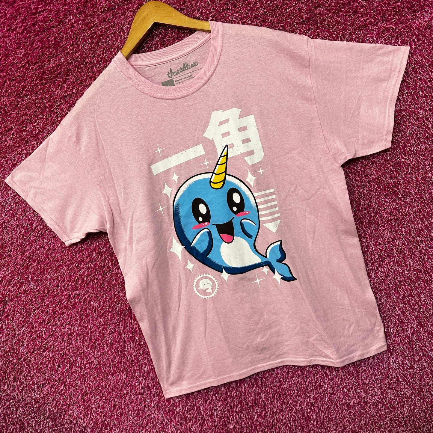 Kawaii Sparkling Narwahl Cute Anime Pop Art Threadless Tee L