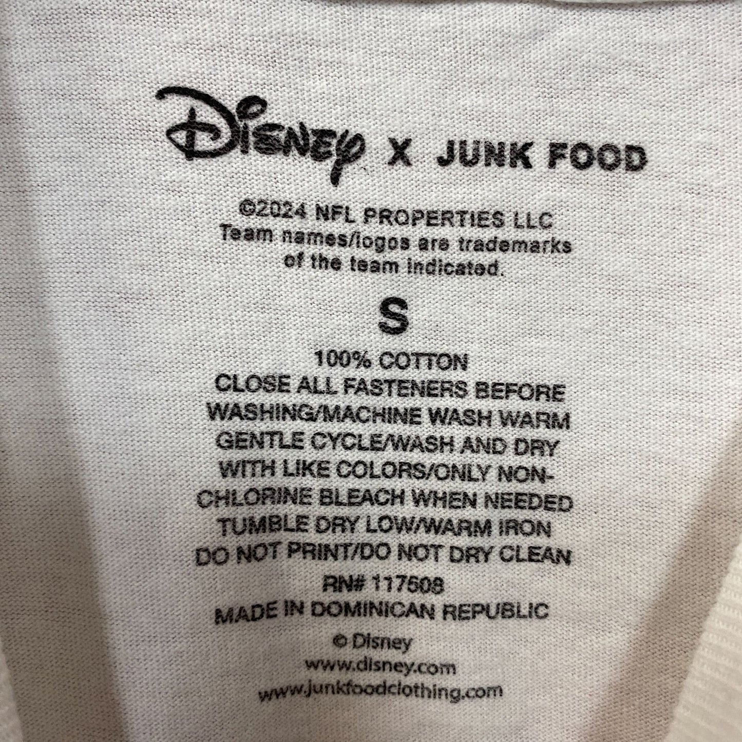 Junk Food X Mickey Mouse NFL Buffalo Bills White T-Shirt Small