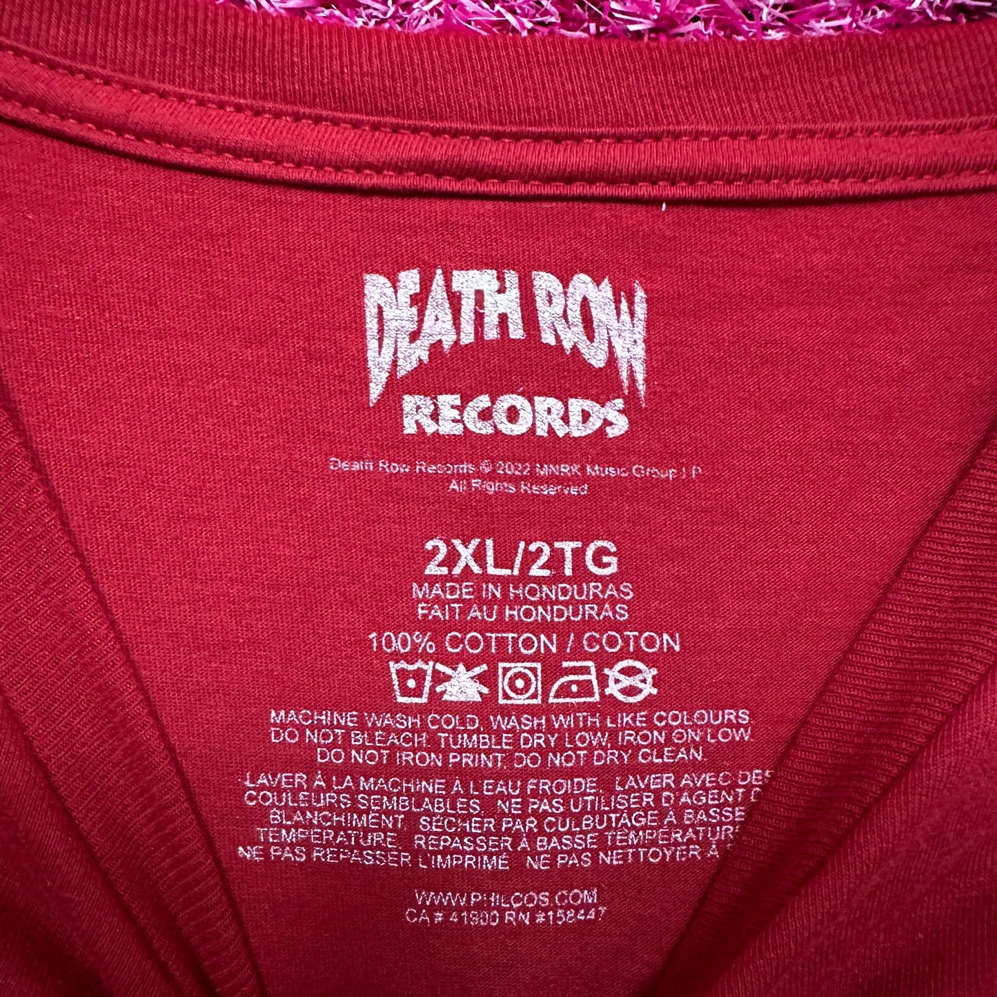 Death Row Records Hip Hop Tshirt size Red Tee 2X