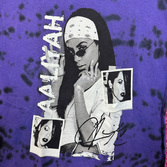 Aaliyah Signed Polaroid Collage Queen of Urban Pop Tie Dye M