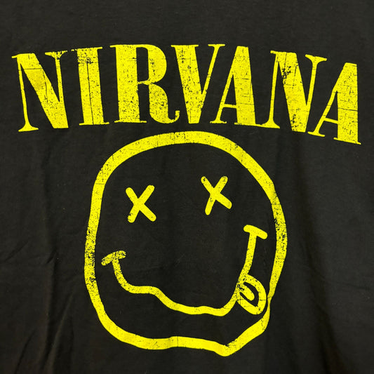 Nirvana Never Mind Smiley Face grunge Rock Tshirt size large
