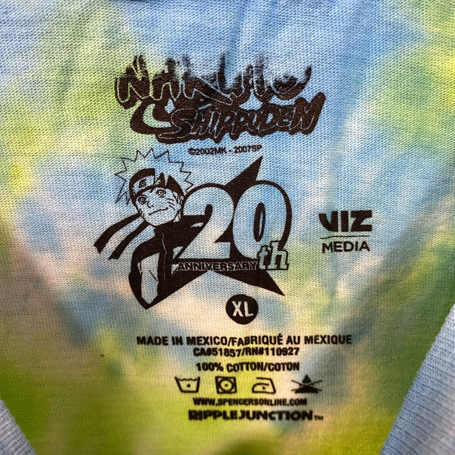 Naruto Shippuden- Naruto Uzumaki - Shadow Clone Jutsu Tie Dye Anime T-Shirt XL