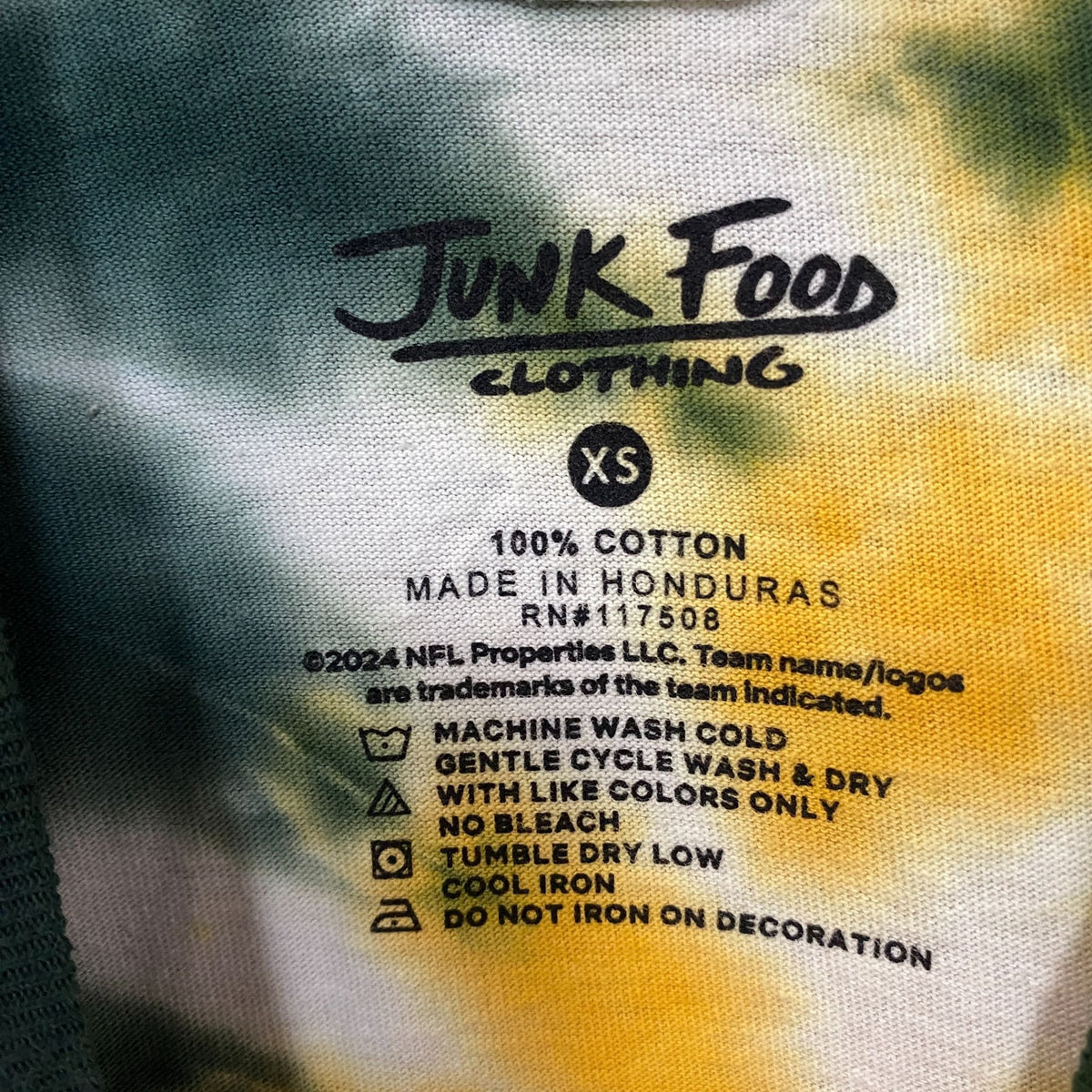 Junk Food Clothing NFL Green Bay Packers Football Tie Dye T-Shirt XS