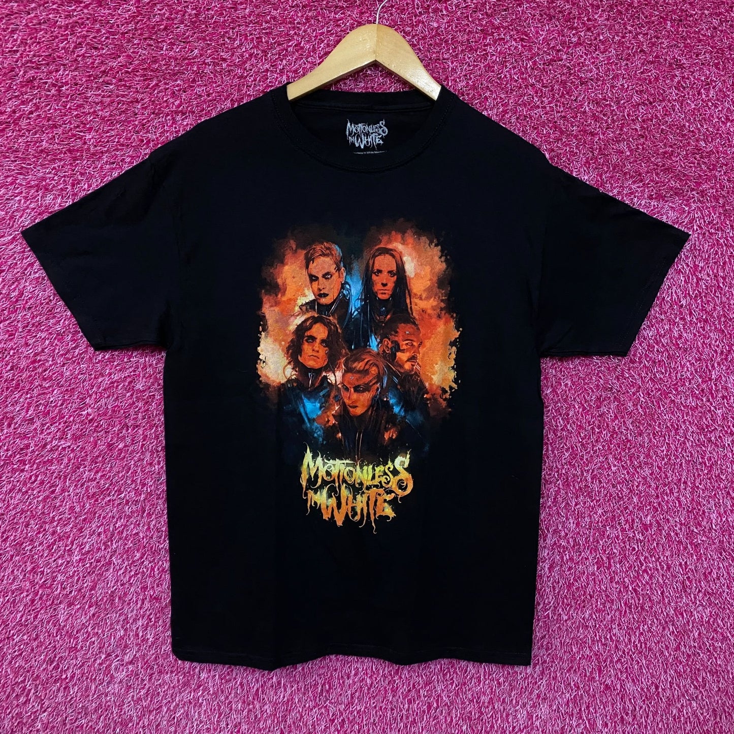 Motionless in White Watercolor Portrait T-shirt size large