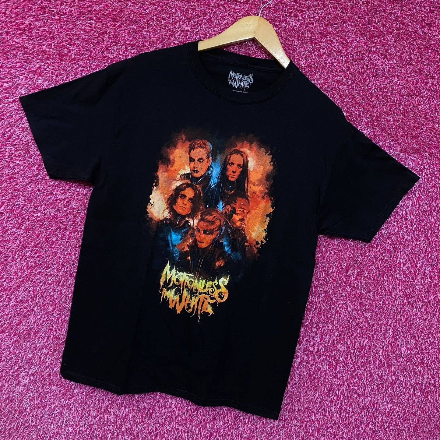Motionless in White Watercolor Portrait T-shirt size large