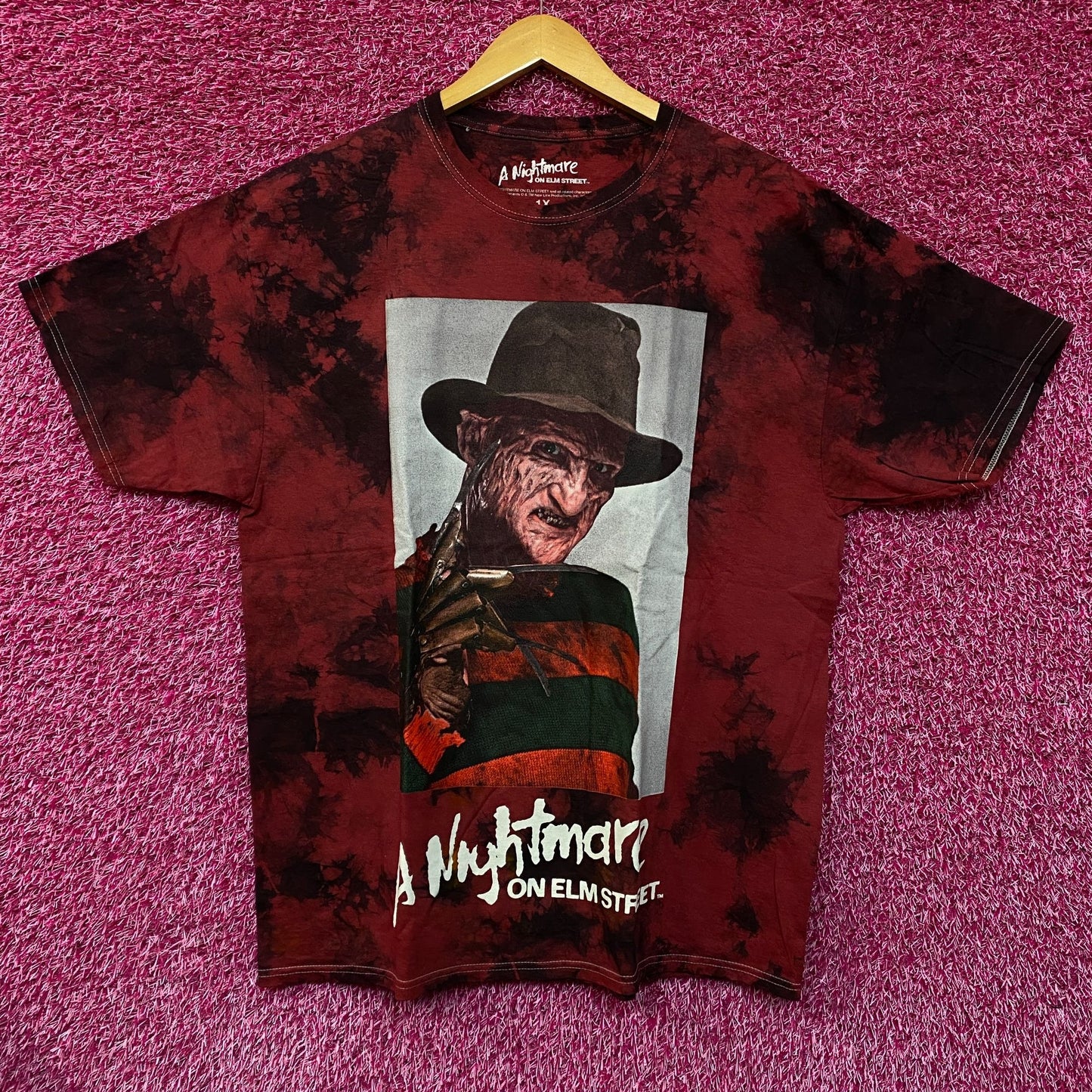 A Nightmare on Elm Street Freddy Kruger Tie dye Tshirt Size 1x