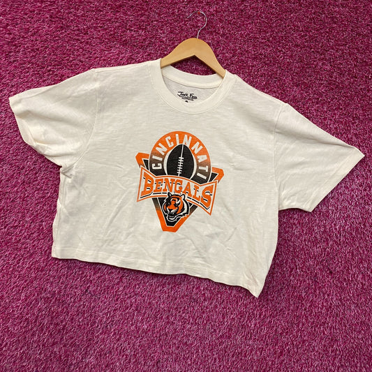 Junk Food Clothing Women's NFL Cincinnati Bengals Mock Neck Crop Tee XL