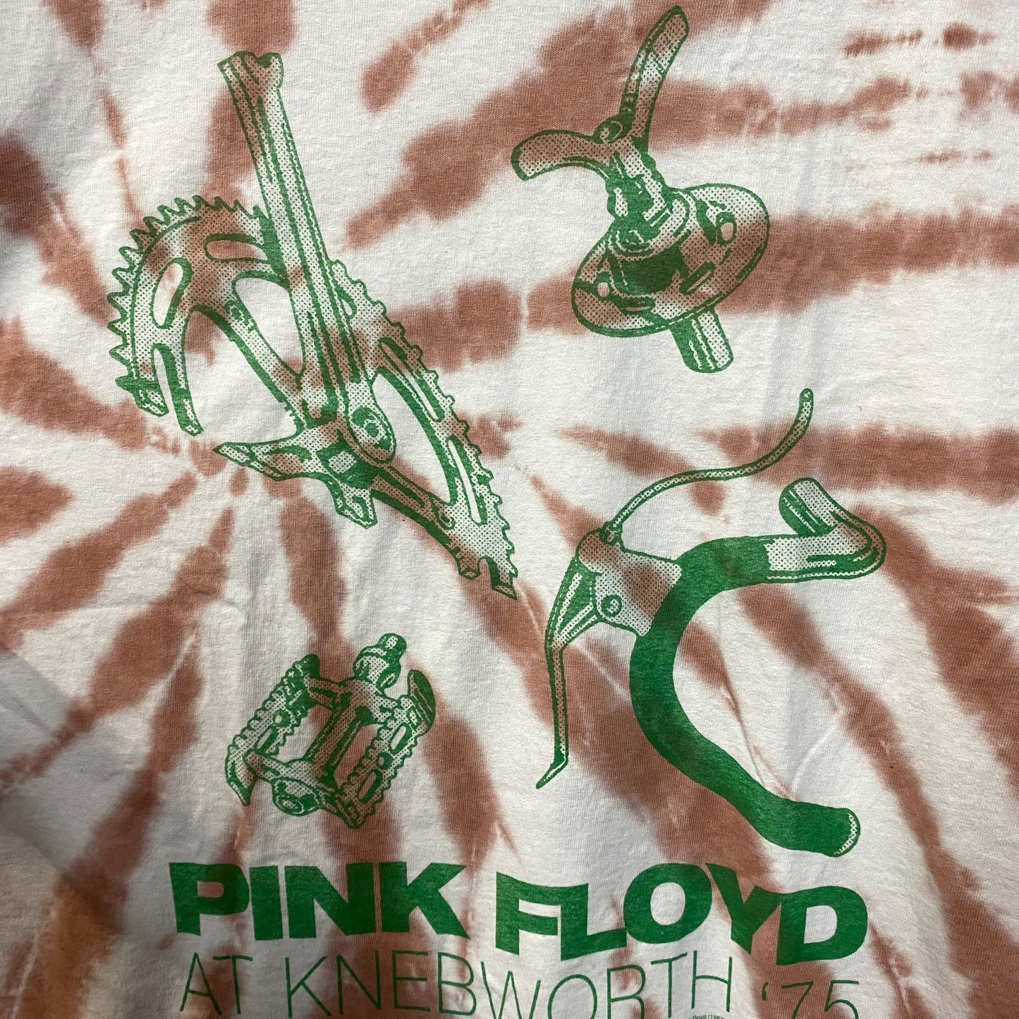Pink Floyd Knebworth '75 Flea Market Tie Dye T-Shirt Large