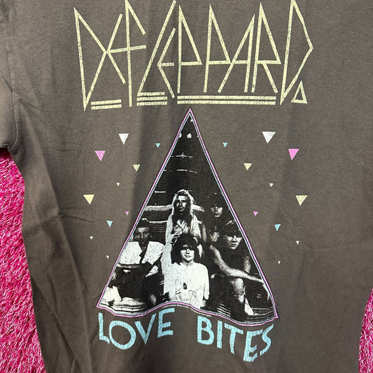 Def Leppard Love Bites Hysteria Glam Metal Rock Band Tee S