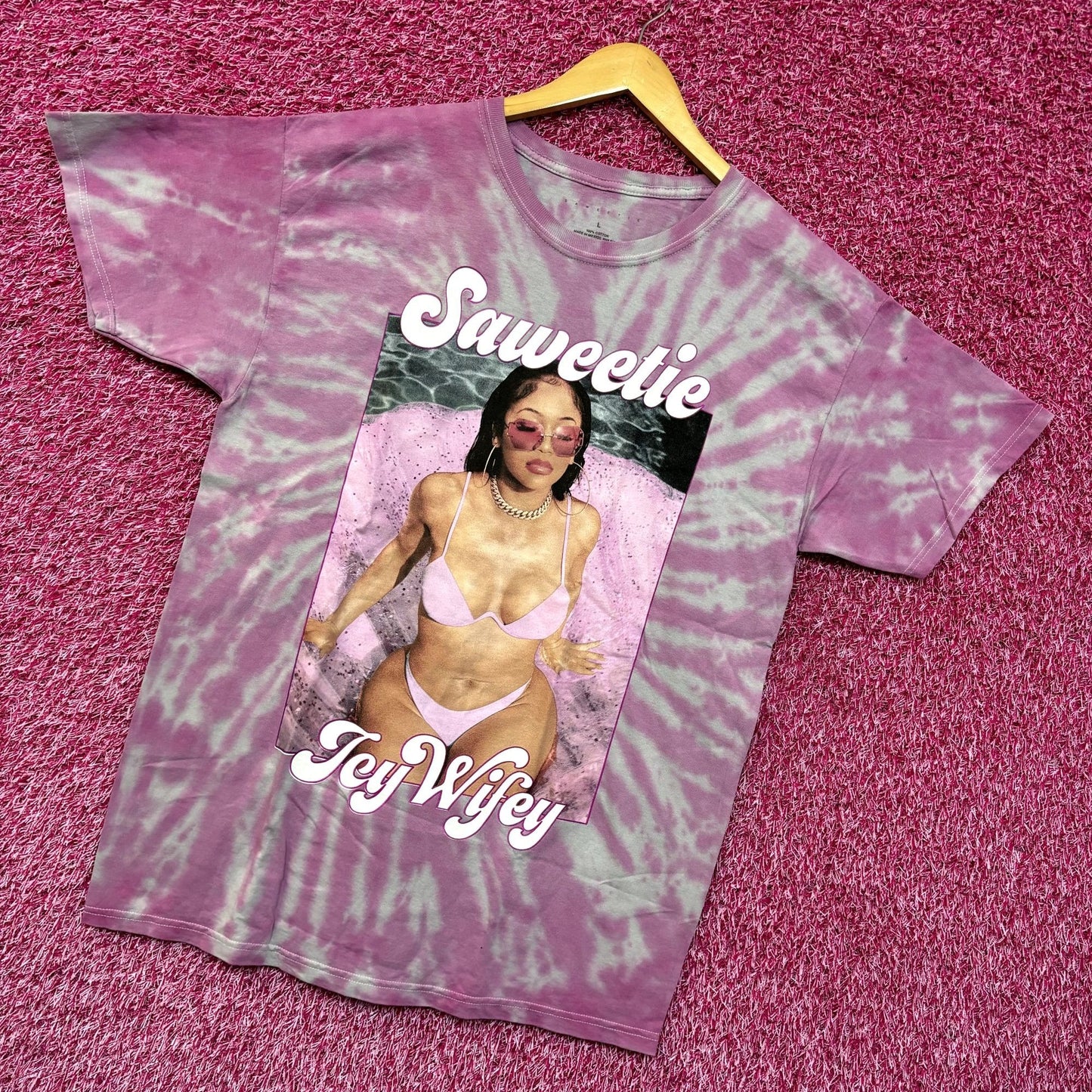 Saweetie Icy Wifey High Maintenance ICY GRL Rap Tie Dye L