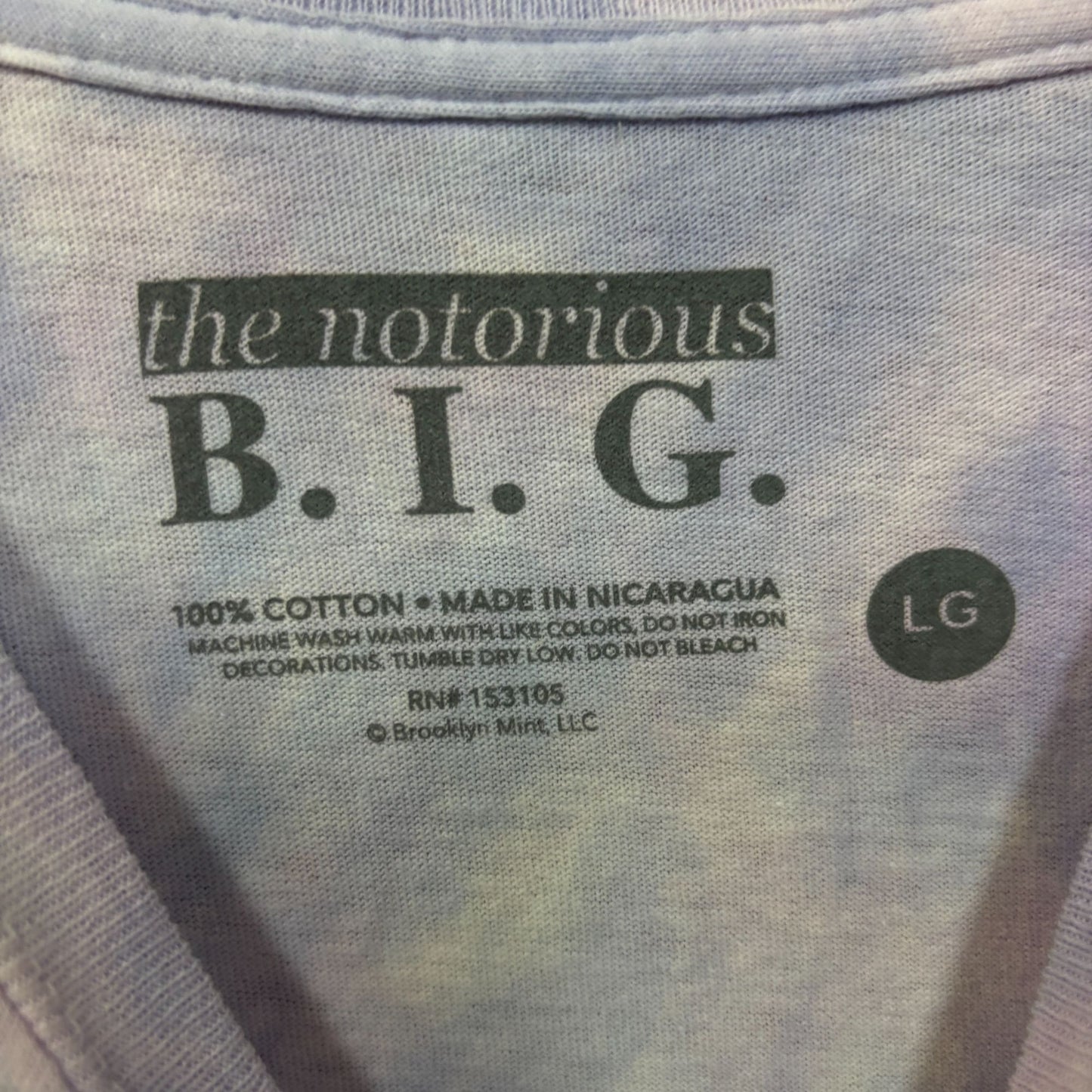 Notorious B.I.G Ready To Die Album Cover tiedye rap tee size large