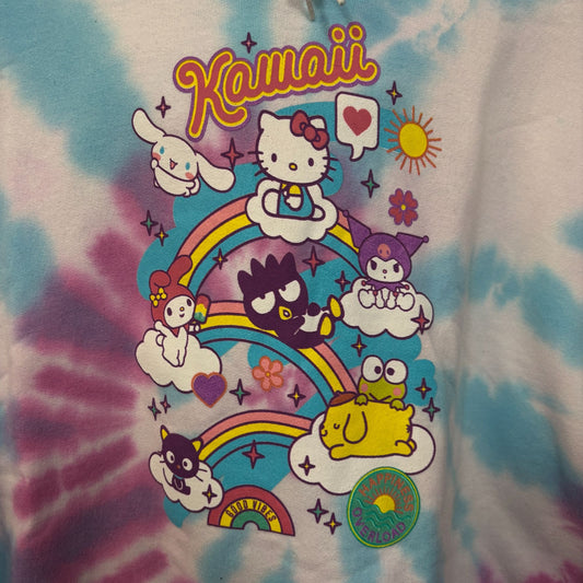 Hello Kitty & Friends Sanrio Kawaii Camp Tie Dye Hoodie M