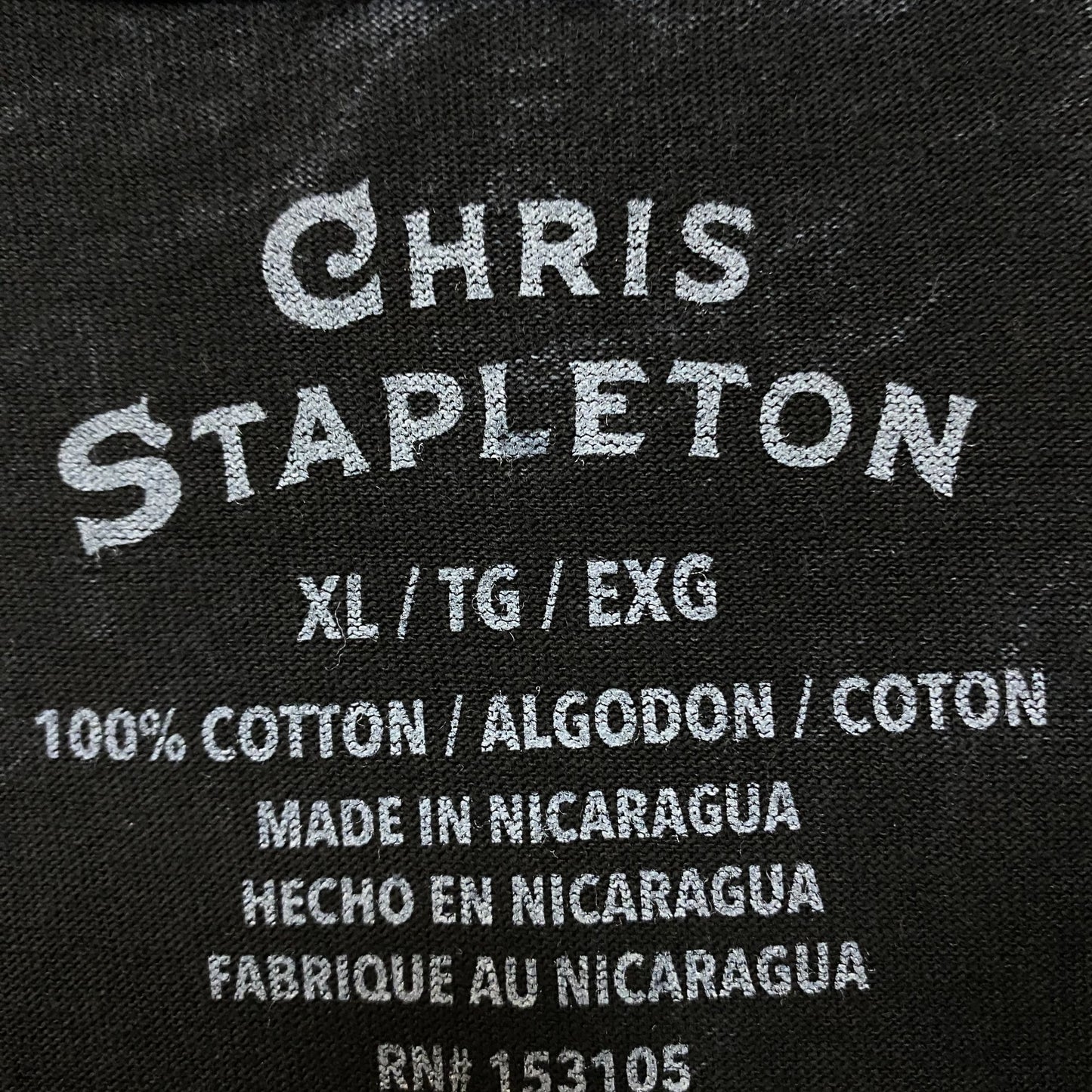 Chris Stapleton Tennessee Whiskey Country Tshirt size Extra Large