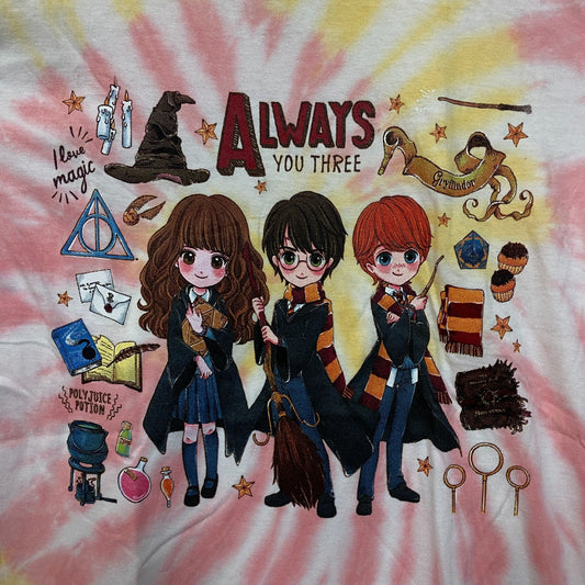 Harry Potter Chibi Hermoine, Ron, Harry tiedye T-shirt size Small