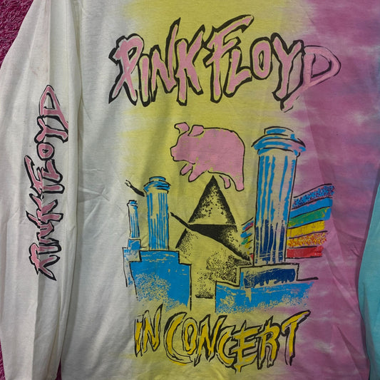 Pink Floyd In Concert Long Sleeve Tie Dye Tshirt size Small