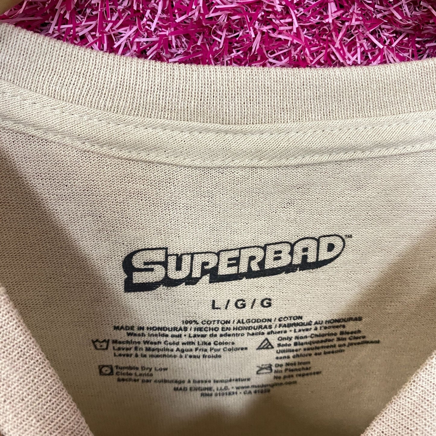 Superbad Mclovin Movie Shirt Movie Logo Vintage Style Beige T-Shirt Large
