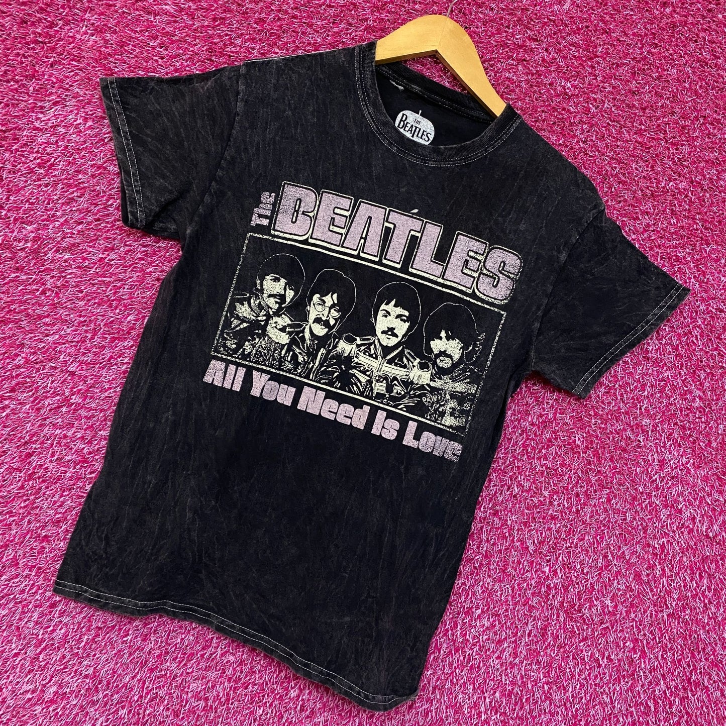The Beatles All You Need is Love Mineral Wash Tshirt size Small