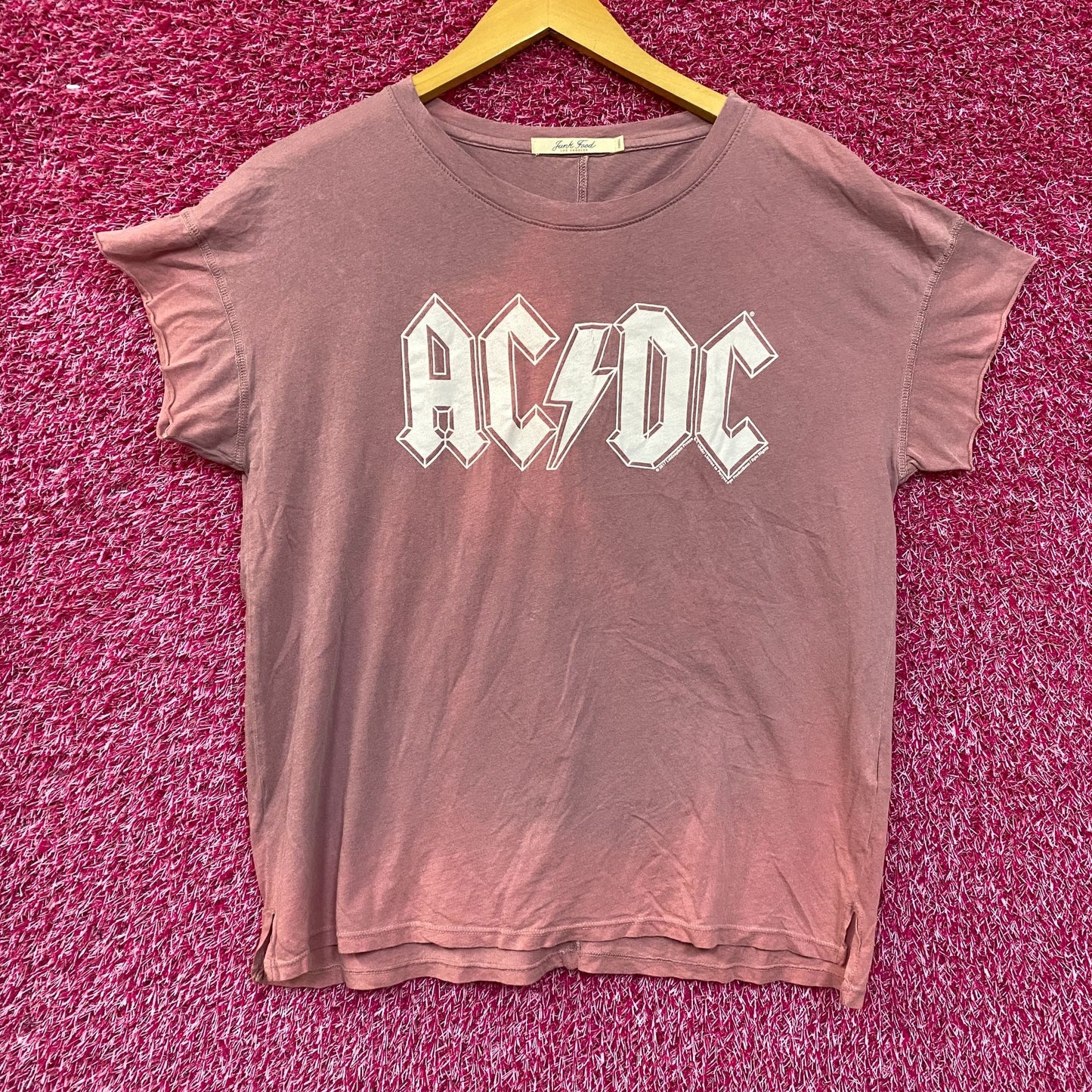 AcDc Ball breaker Tour 1996 Oversized Distressed Womens Tshirt size Small
