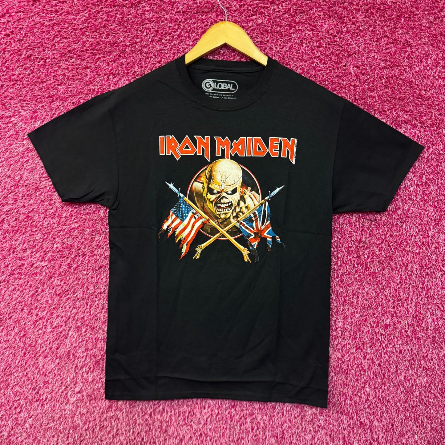 Iron Maiden The Trooper Eddie & Flags Heavy Metal Band Tee M