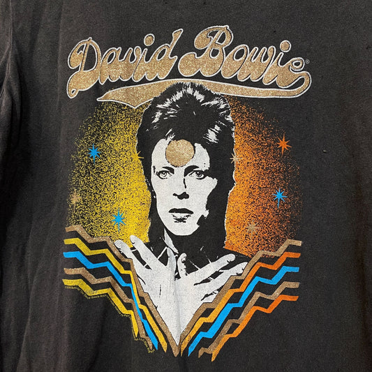 David Bowie Starman Womans Distressed Rock Tshirt size XS