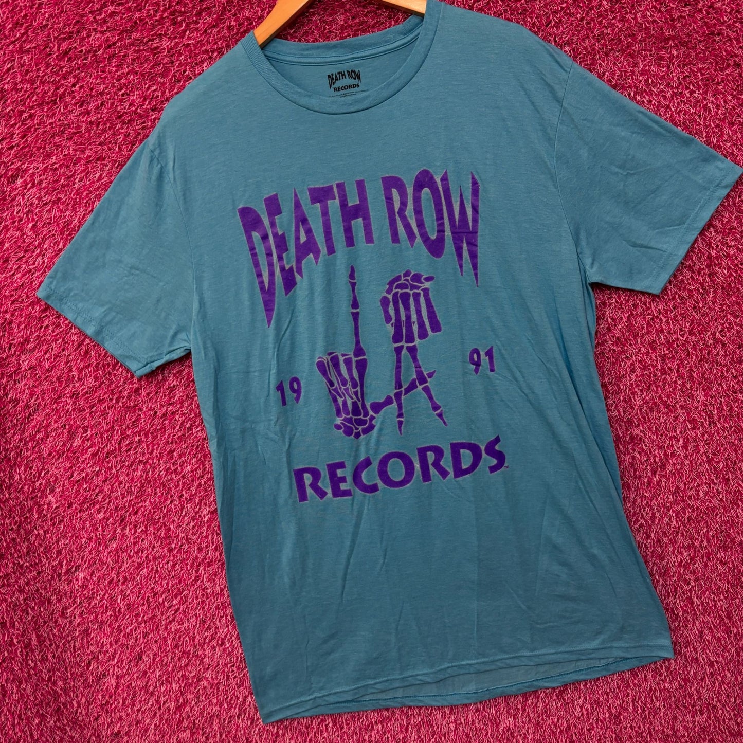 Death Row Records 1991 LA Grim Reaper Hands Rap Tee large
